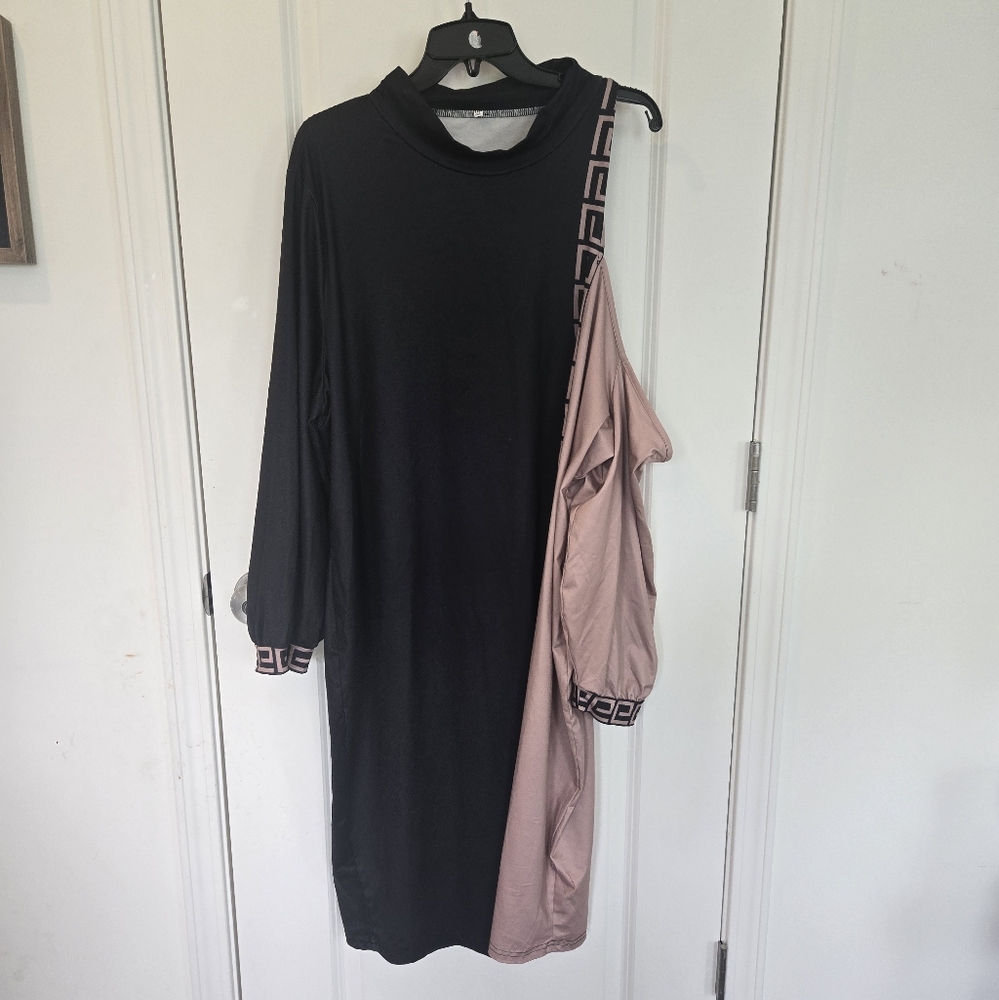 Womens Cold Shoulder Elegant Black Dress 5xl
